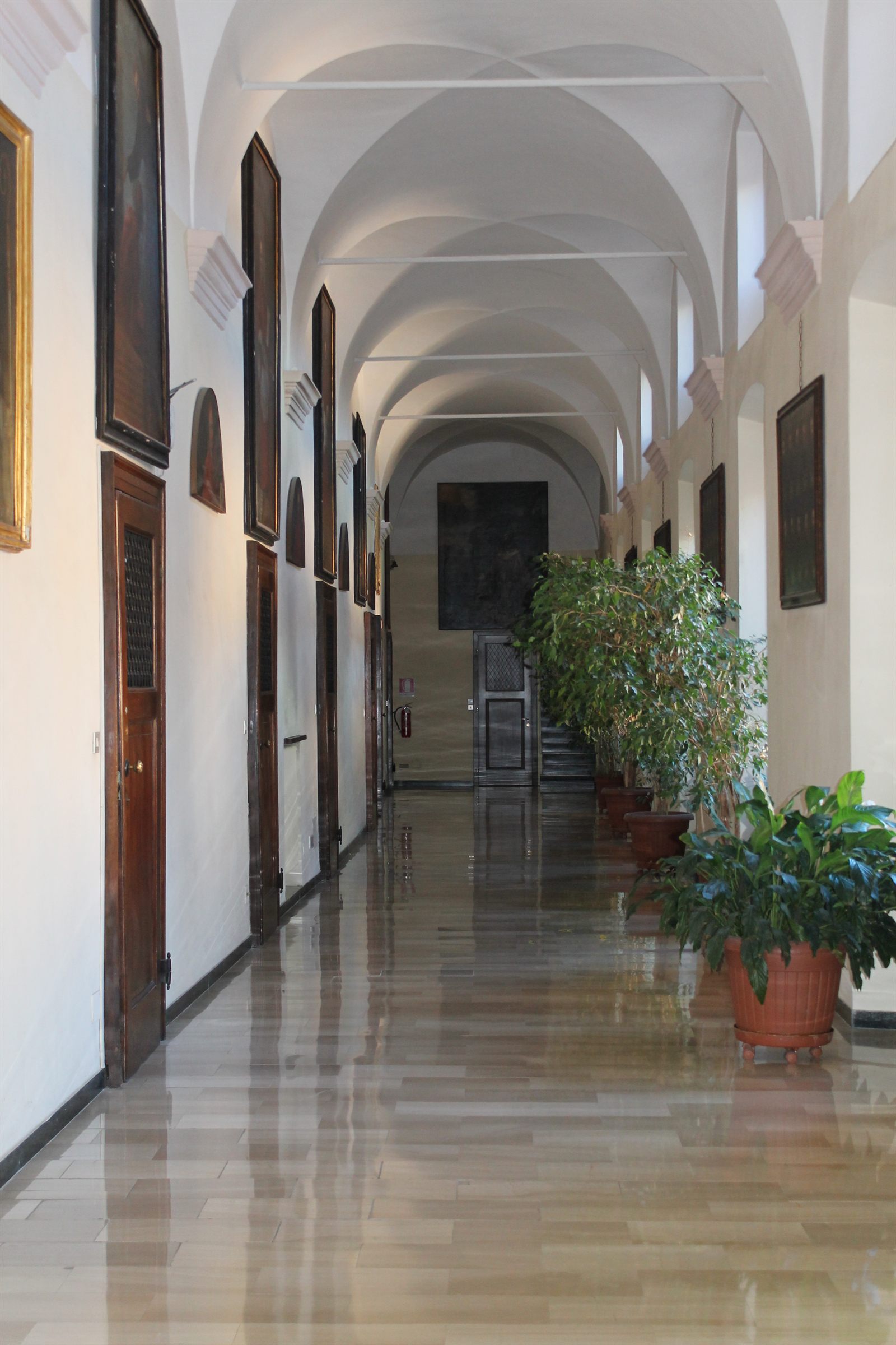 Corridoio voltato con dipinti antichi